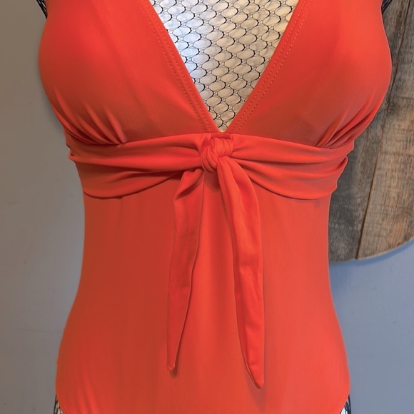 Mami Couture orange one piece swimsuit small (6-8) - Picture 4 of 13